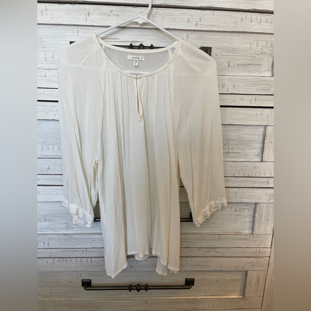 White gauzy blouse